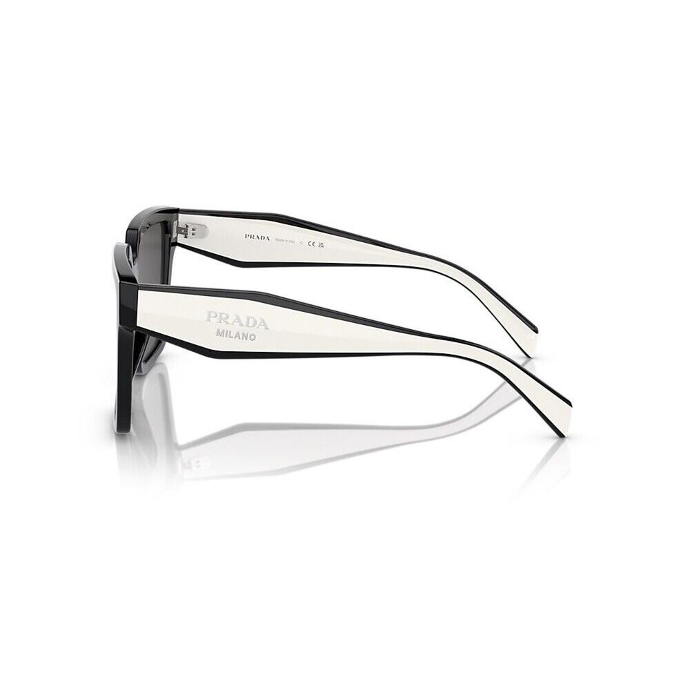 PRADA PR 24ZS 1AB5SO Black White Grey Lens Women Square Sunglasses AUTHENTIC - Picture 7 of 8